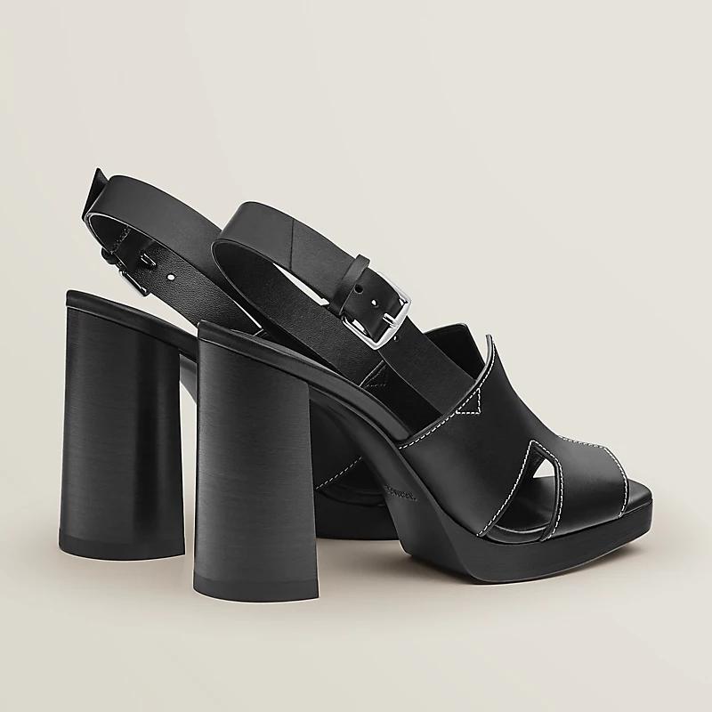 Giày Hermes Eris 90 Sandal Nữ Đen